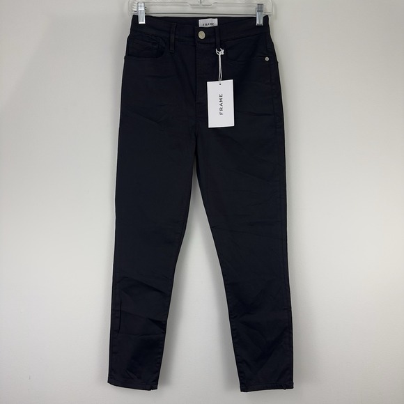 frame cigarette jeans Denim Ali High Rise Leopard Size 28 waisted skinny jeans cut from comfortable stretch organic cotton denim Frame Ali High Rise Cigarette